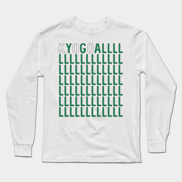 KYOGOAL, Glasgow Celtic Football Club Green and White Text Design Long Sleeve T-Shirt by MacPean